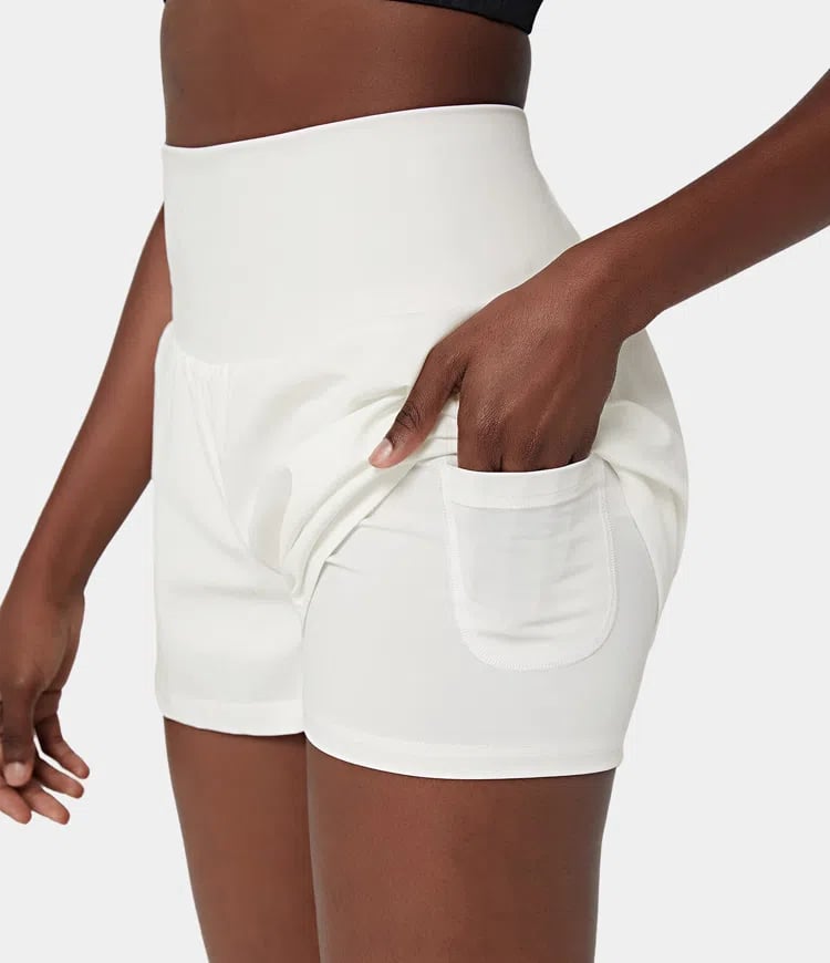 ✨️ 2025 Hot Sale 49% OFF 🥰 2-in-1 Yoga Shorts mit hoher Taille und Seitentaschen