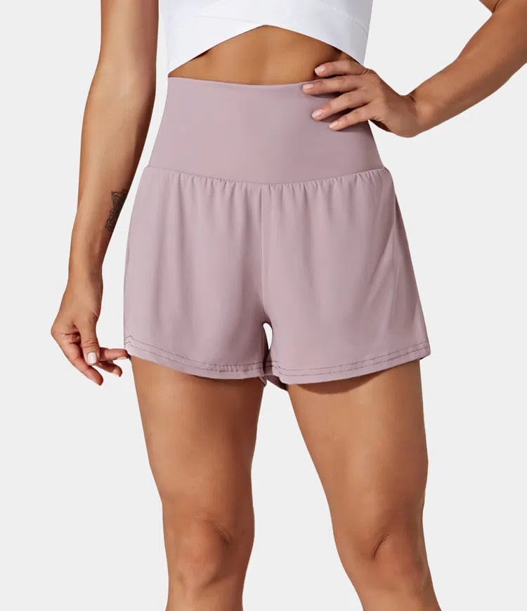 ✨️ 2025 Hot Sale 49% OFF 🥰 2-in-1 Yoga Shorts mit hoher Taille und Seitentaschen