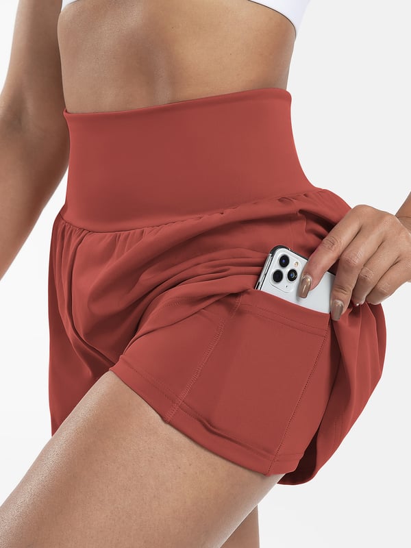 ✨️ 2025 Hot Sale 49% OFF 🥰 2-in-1 Yoga Shorts mit hoher Taille und Seitentaschen