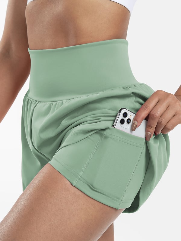 ✨️ 2025 Hot Sale 49% OFF 🥰 2-in-1 Yoga Shorts mit hoher Taille und Seitentaschen