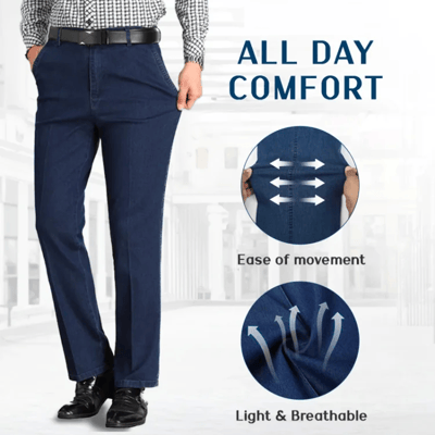 🔥 Herren High Waist Straight Fit Stretch Jeans
