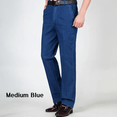 🔥 Herren High Waist Straight Fit Stretch Jeans