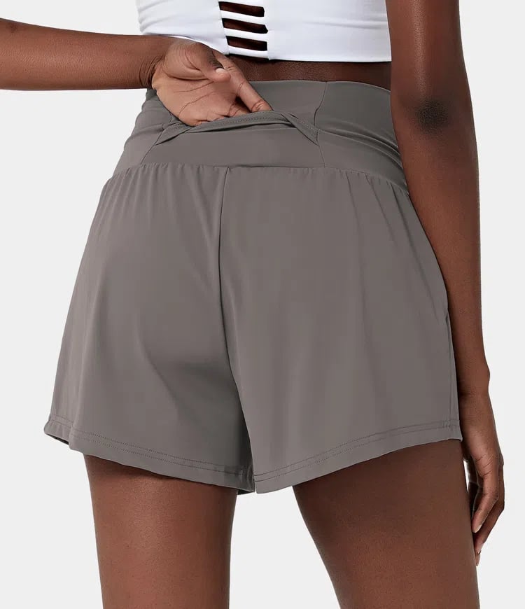 ✨️ 2025 Hot Sale 49% OFF 🥰 2-in-1 Yoga Shorts mit hoher Taille und Seitentaschen