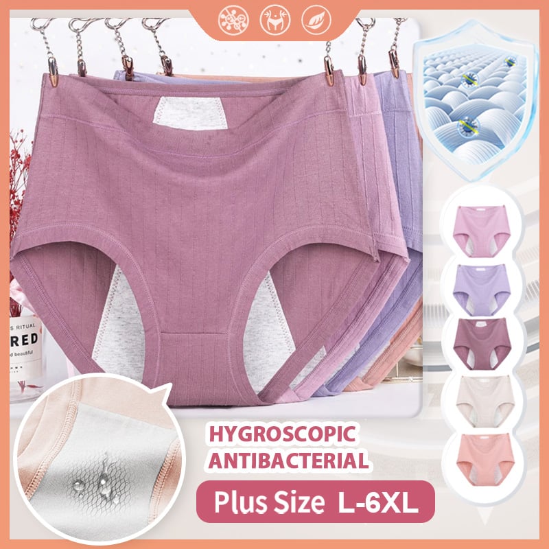 Kaufen Sie am letzten Tag 5 und erhalten Sie 5 gratis antibakterielle, auslaufsichere Body-Unterwäsche aus Baumwolle mit hoher Taille