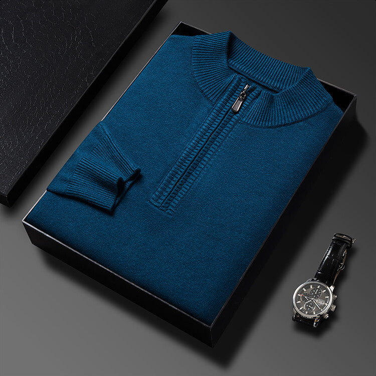 💥Thanksgiving Day Halbpreisverkauf💥Wollpullover mit halbem Rollkragen für Männer, Pullover mit Reißverschluss