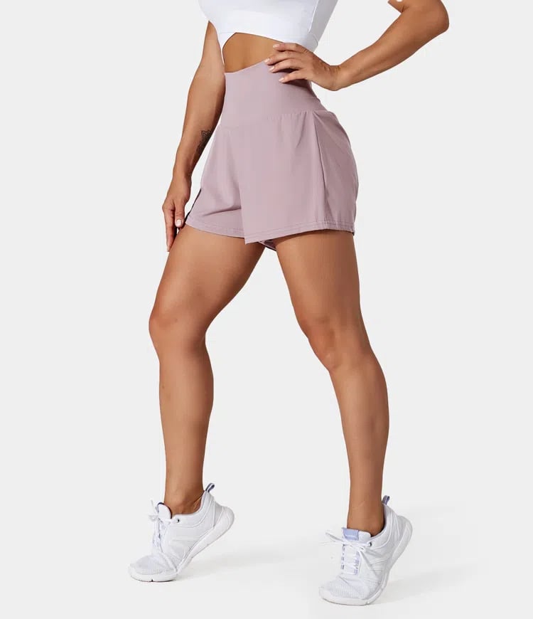 ✨️ 2025 Hot Sale 49% OFF 🥰 2-in-1 Yoga Shorts mit hoher Taille und Seitentaschen