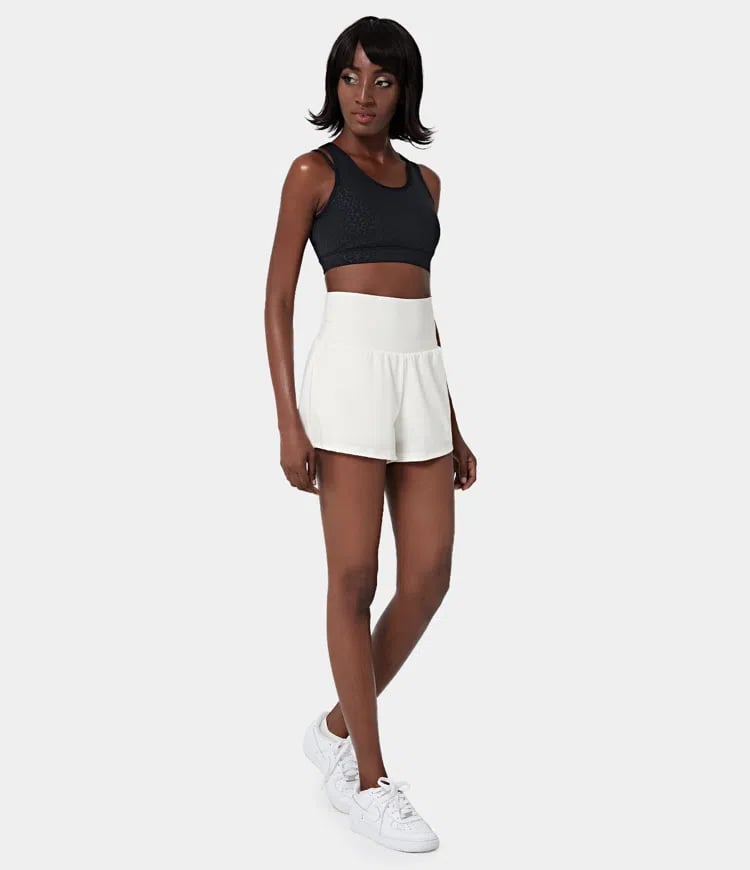 ✨️ 2025 Hot Sale 49% OFF 🥰 2-in-1 Yoga Shorts mit hoher Taille und Seitentaschen