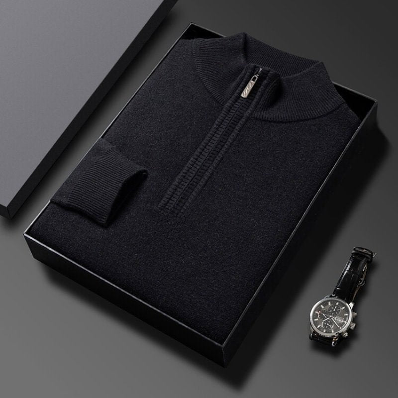 💥Thanksgiving Day Halbpreisverkauf💥Wollpullover mit halbem Rollkragen für Männer, Pullover mit Reißverschluss