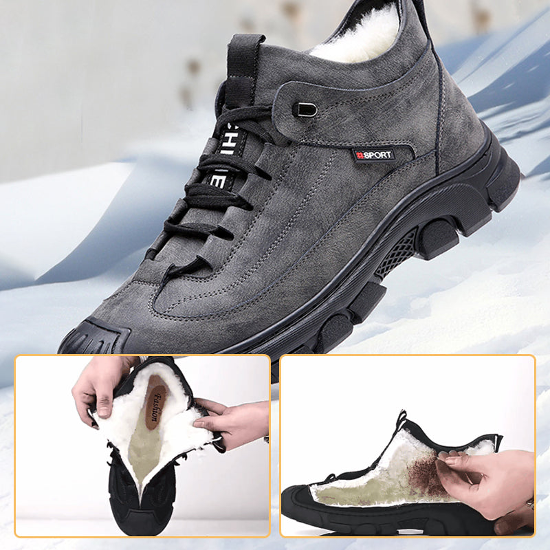 🔥 Winterschlussverkauf: UP TO 50% OFF! Echtes Leder Schafsfell Stiefel - Rutschfest, Warm & Langlebig für Männer ❄️