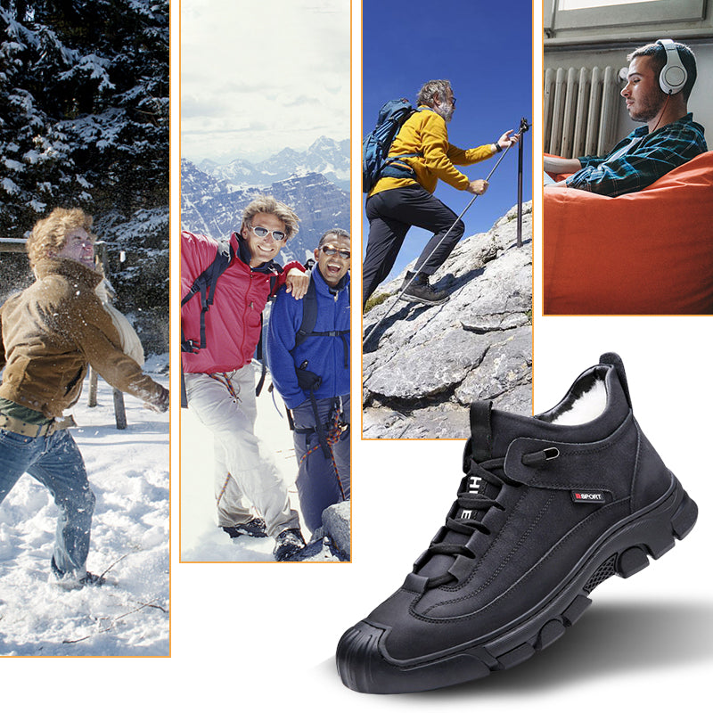 🔥 Winterschlussverkauf: UP TO 50% OFF! Echtes Leder Schafsfell Stiefel - Rutschfest, Warm & Langlebig für Männer ❄️