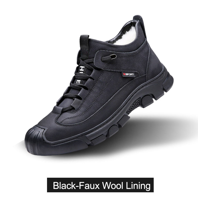 🔥 Winterschlussverkauf: UP TO 50% OFF! Echtes Leder Schafsfell Stiefel - Rutschfest, Warm & Langlebig für Männer ❄️