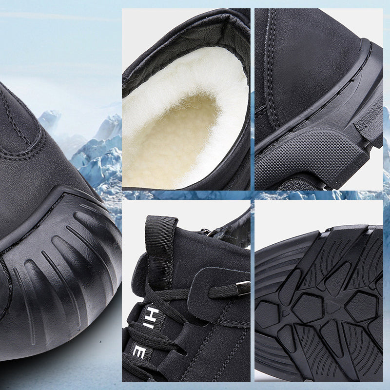 🔥 Winterschlussverkauf: UP TO 50% OFF! Echtes Leder Schafsfell Stiefel - Rutschfest, Warm & Langlebig für Männer ❄️
