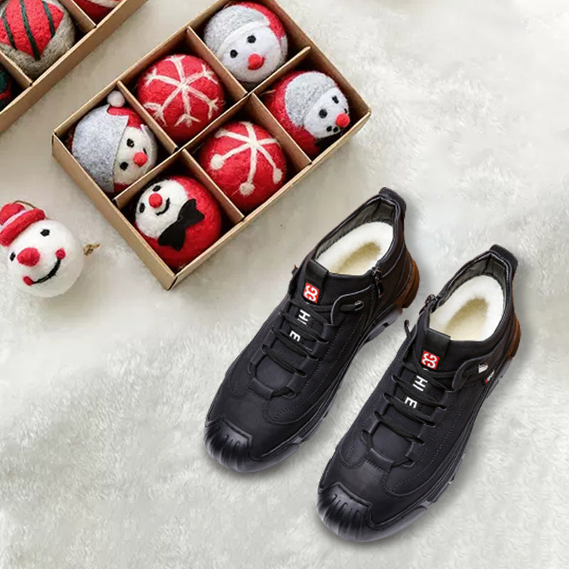🔥 Winterschlussverkauf: UP TO 50% OFF! Echtes Leder Schafsfell Stiefel - Rutschfest, Warm & Langlebig für Männer ❄️