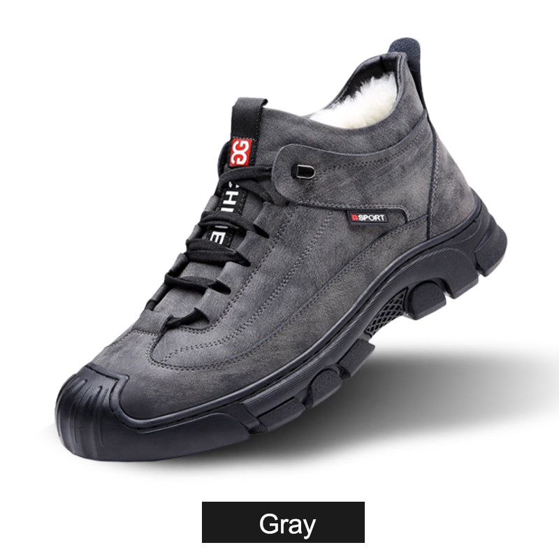 🔥 Winterschlussverkauf: UP TO 50% OFF! Echtes Leder Schafsfell Stiefel - Rutschfest, Warm & Langlebig für Männer ❄️