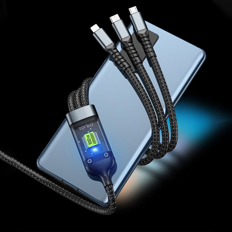 2 kaufen, 10% Rabattđ„3-in-1 100W Transparentes Schnellladekabel
