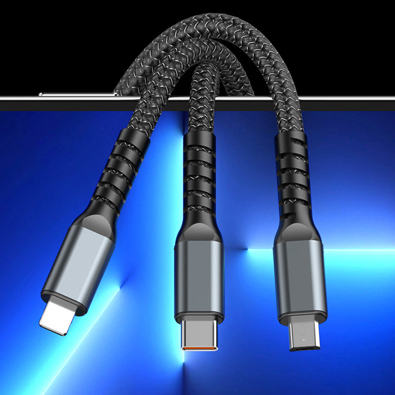 2 kaufen, 10% Rabattđ„3-in-1 100W Transparentes Schnellladekabel