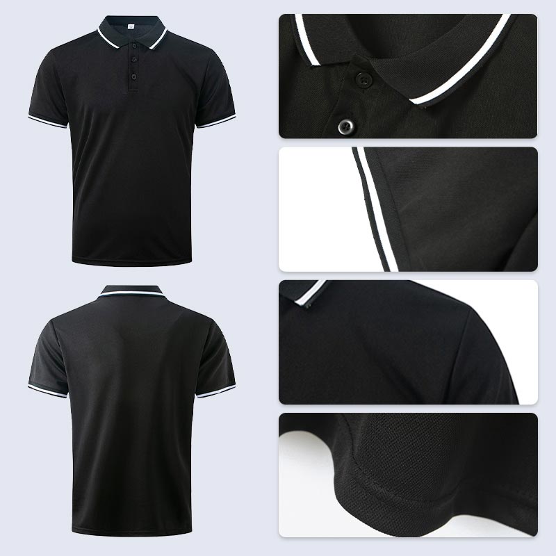 Lässiges T-Shirt für Herren mit Revers, kurzen Ärmeln und V-Ausschnitt