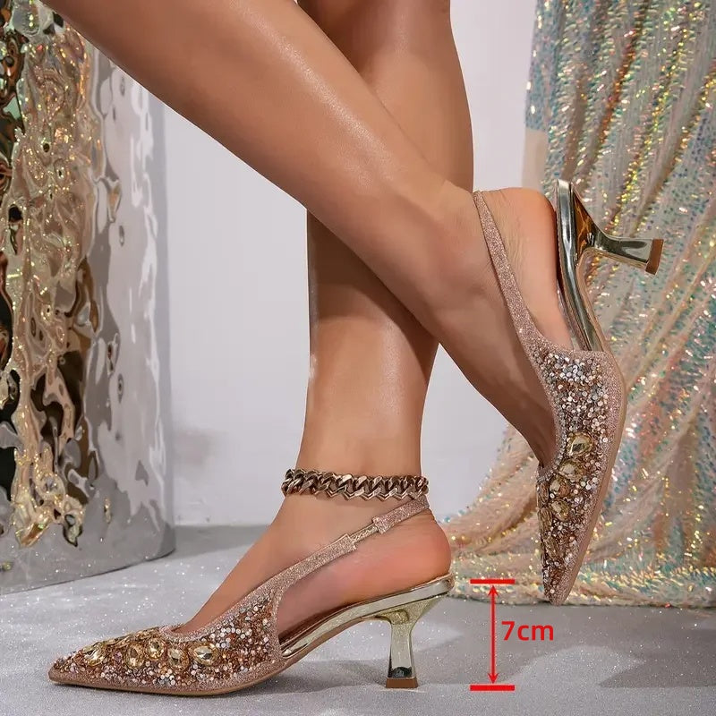 👡💎Slingback-Pumps mit spitzer, geschlossener Spitze für Damen✨