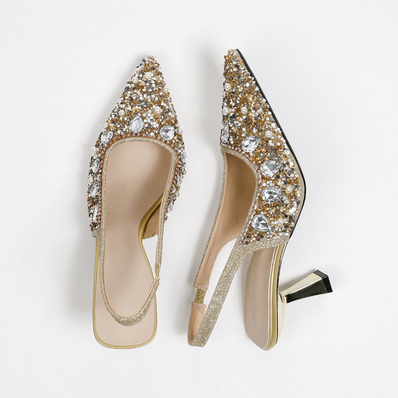 👡💎Slingback-Pumps mit spitzer, geschlossener Spitze für Damen✨