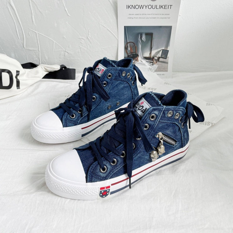Damen Cowboy High-Top Canvas Schuhe