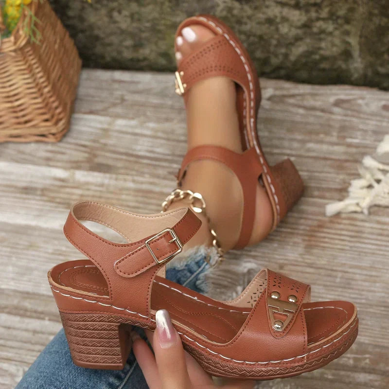 Damen Sandalen mit Blockabsatz