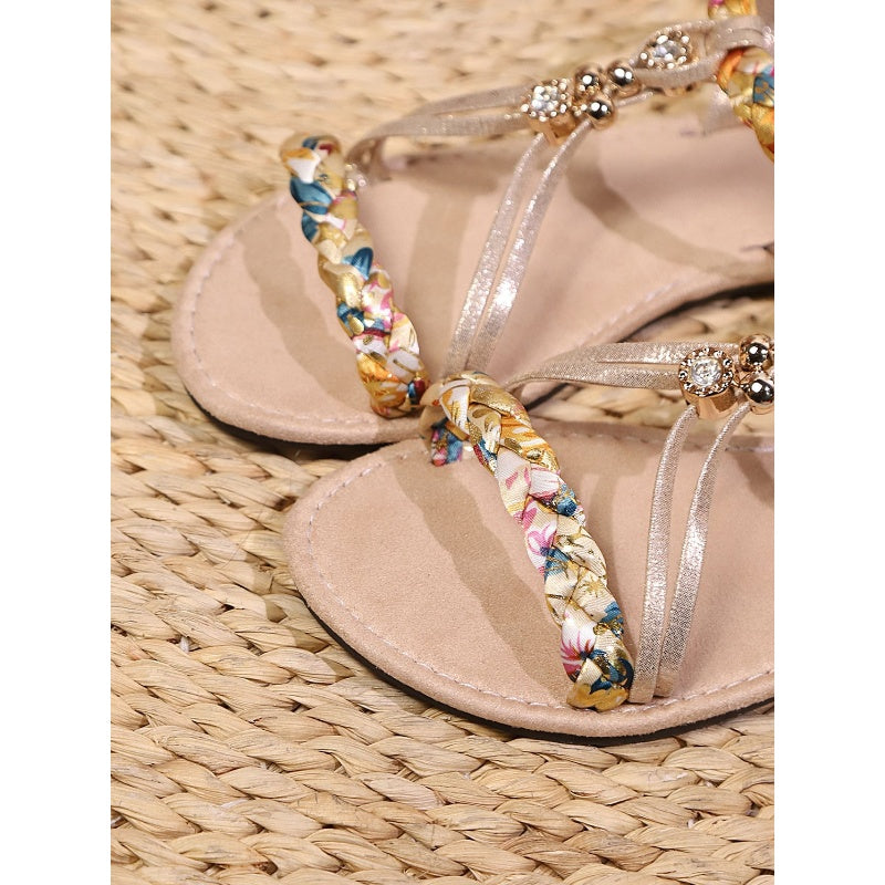 👡 Flache Boho-Sandalen aus PU-Leder für Frauen
