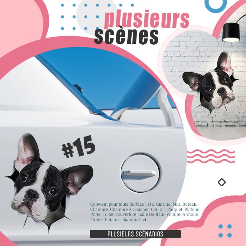 3D-Wandaufkleber mit abnehmbaren Katzen- und Hundemotiven