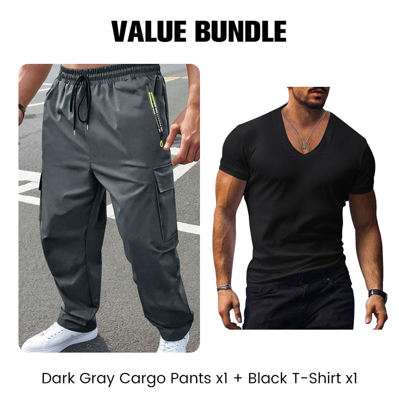 👖 50% RABATT! 💎 Herren Outdoor-Cargohose – Atmungsaktiv & Vielseitige Taschen – Robustes Material, Ganztagskomfort & Inkl. Gratis T-Shirt 🎁