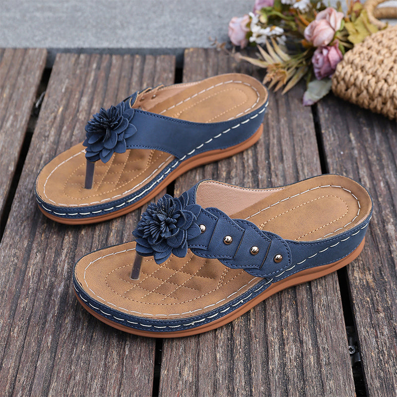 Damen-Sandalen mit Blumenmuster und Fußgewölbestütze
