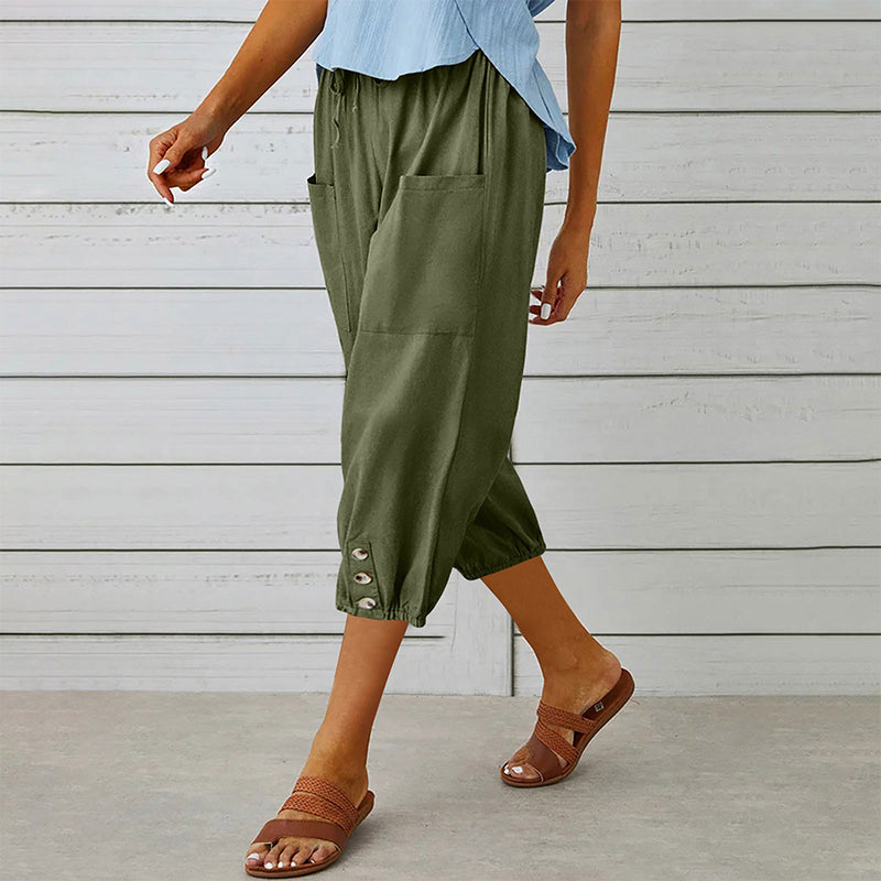 Damen Freizeit Caprihosen mit Taschen