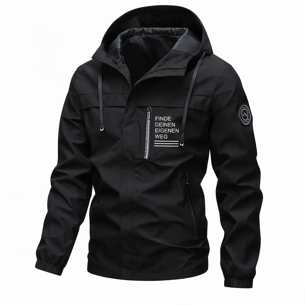 Herren-Outdoor-Windjacke mit abnehmbarer Kapuze