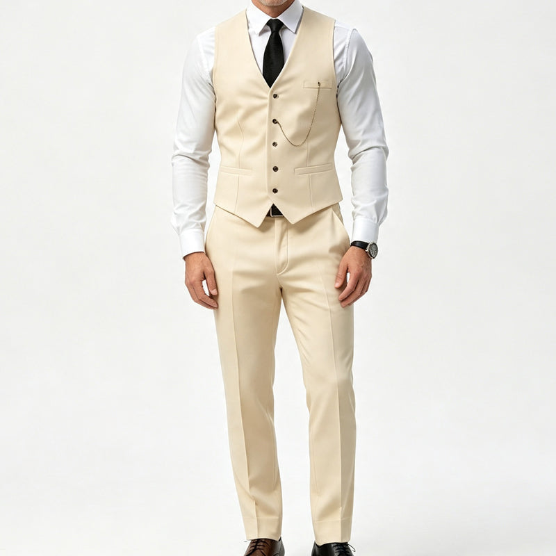 🤵 Herren Slim Fit 3-teiliges formelles Anzug-Set – Klassischer Chic, bequemer Sitz & immer passend
