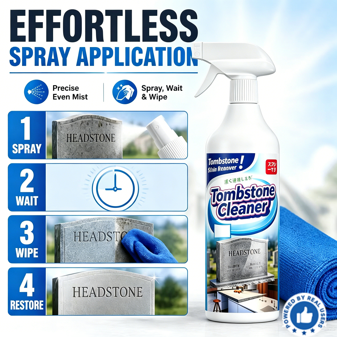 🔥Graveyard Moss Cleaner – Multifunktionales Fleckenentfernungsspray – entfernt professionell Moos und Schmutz von Grabsteinen, Steinreiniger