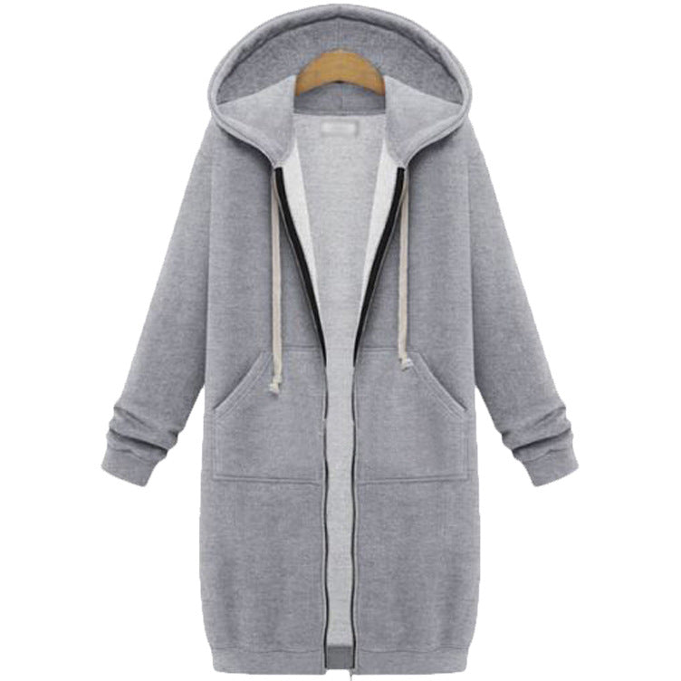 🔥✨Damen Fleece‑Kapuzenpullover mit Reißverschluss