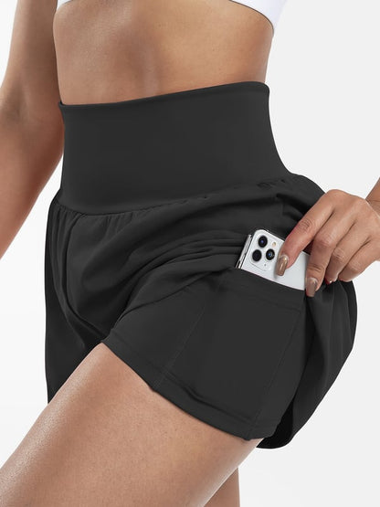 ✨️  2025 Hot Sale 49% OFF 🥰  2-in-1 Yoga Shorts mit hoher Taille und Seitentaschen