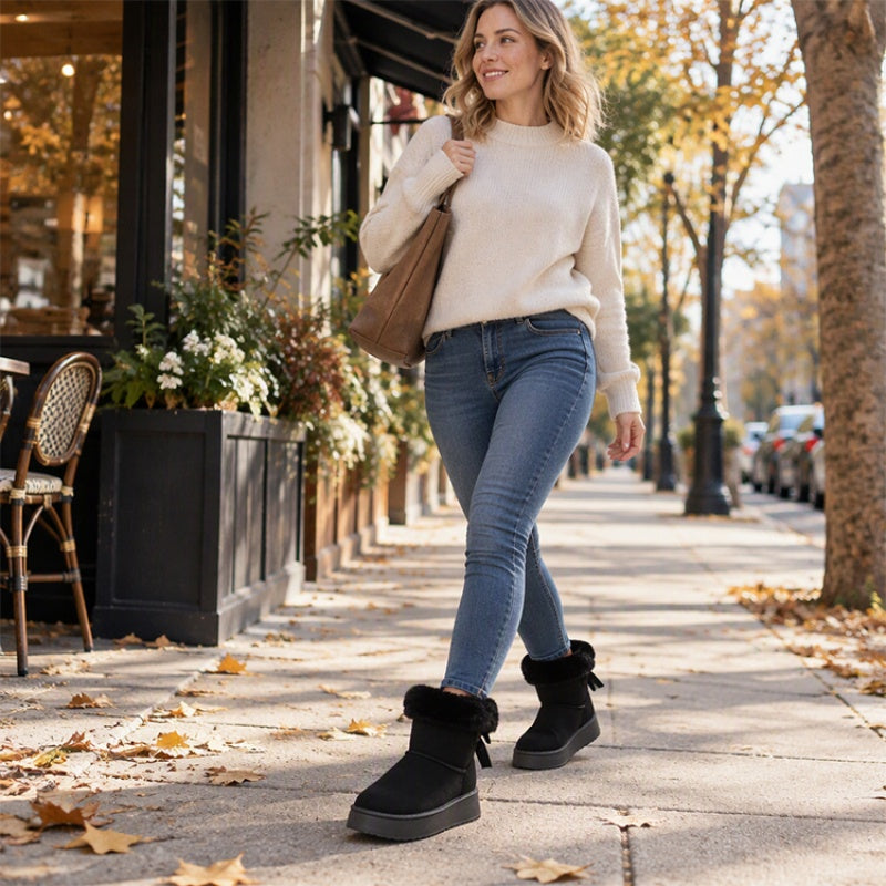 👍👢Von vielen Kunden gewählt | Wadenbetonte Silhouette, vielseitig – Damen-Winter-Plateaustiefel ❄️