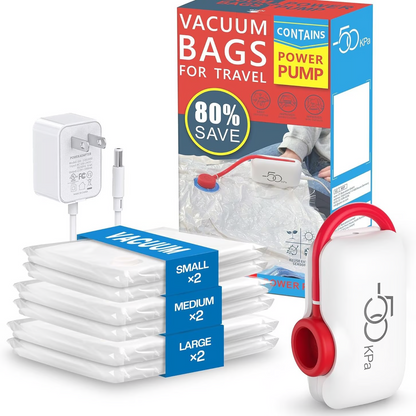 ⏳ Begrenzte Zeit – 50 % Rabatt! ✨🔥 USB-Elektro-Vakuum-Kompressionsbeutel ✨ Ein Set mit 6 Kompressionsbeuteln – Sparen Sie Platz und reisen Sie leicht!