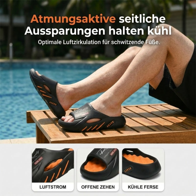 💥50% SPAREN 🦶Rutschfeste Cloud-Pantoletten für Herren mit dicker Sohle🌊Erfrischend und hautfreundlich