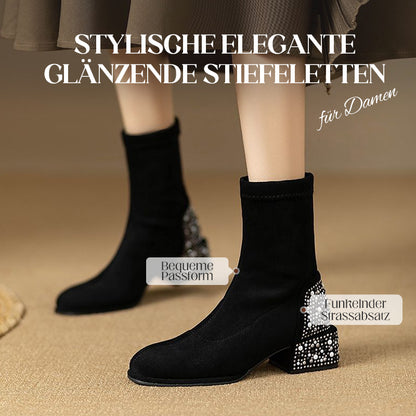 Stylische elegante glänzende Stiefeletten für Damen