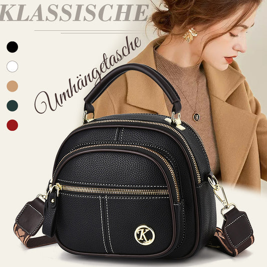 🎁Hot Sale 50% Rabatt⏳Klassische Multifunktionsfächer Verstellbarer breiter Schultergurt PU Leder Crossbody Tasche