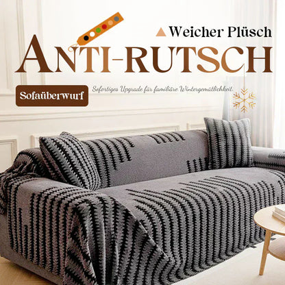 🛋️ 56% RABATT 2026! ✨ Plüsch Sofaüberwurf - Extra Dicke & Rutschfeste Decke mit Elastischen Kanten für Herbst und Winter 🍂❄️