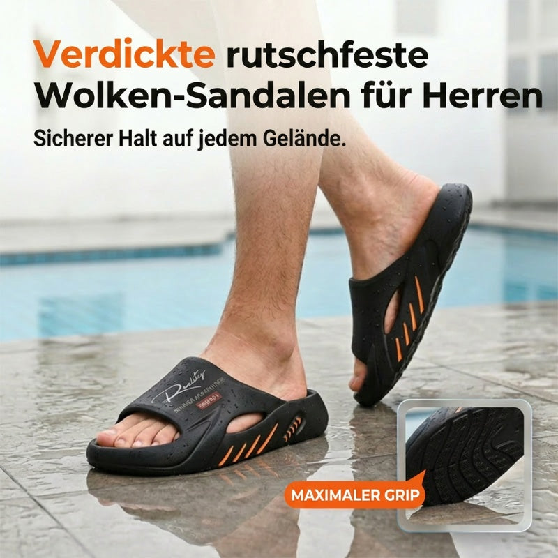 💥50% SPAREN 🦶Rutschfeste Cloud-Pantoletten für Herren mit dicker Sohle🌊Erfrischend und hautfreundlich