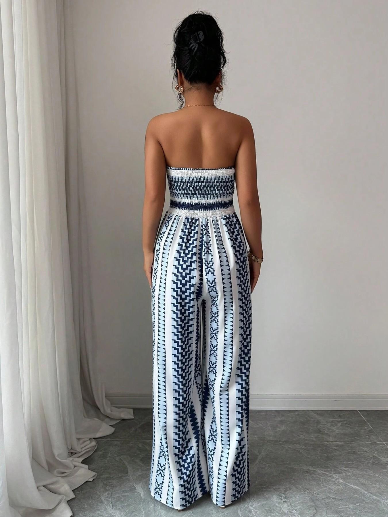 👗 60% RABATT! ✨ Damen Jumpsuit schulterfrei floral im Boho-Stil – Eleganter Sommer-Overall mit Bardot-Ausschnitt – Fließend, leicht & perfekt für Festivals, Strand oder romantische Sommerabende 🌸