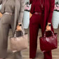 Elegantes 3-teiliges Set aus Longline-Cardigan, Top und Hose