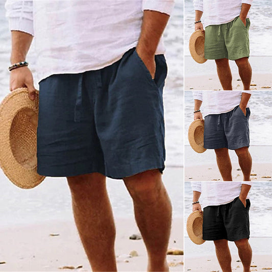 💙Vatertagsangebot für begrenzte Zeit💙Strandshorts aus Baumwollleinen für Herren