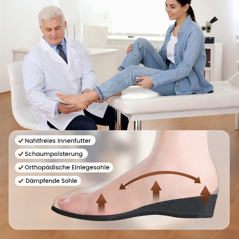 💃🔥Letzter Tag Promotion 50% Rabatt🔥Elegante feste Farbe elastische Riemen niedrige Keilschuhe