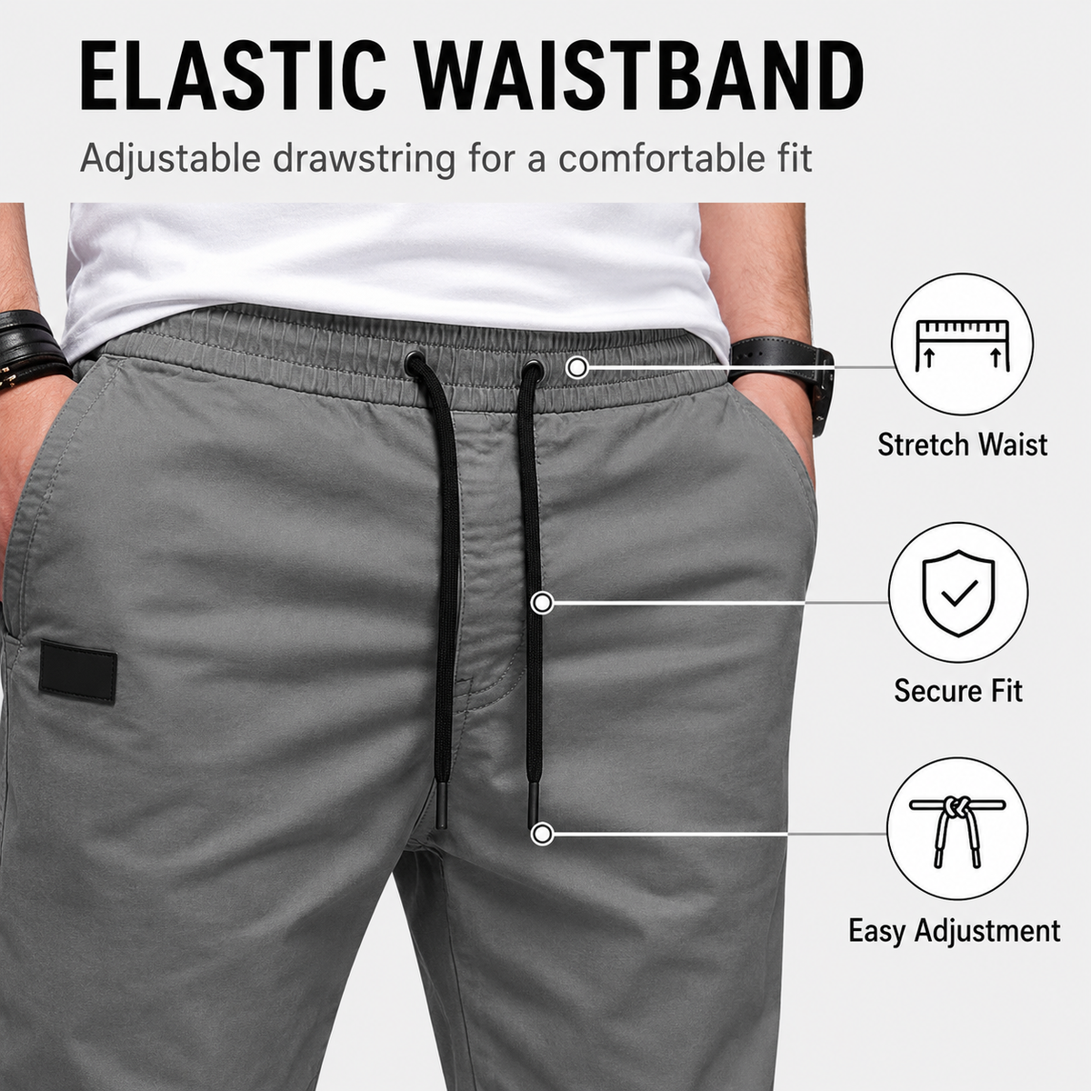👖 JETZT 50 % RABATT! 🏃 Lässige Herren-Jogginghose – Elastischer Bund mit Kordelzug, schmale Passform & hoher Stretch – Perfekt für jede Jahreszeit 🌧️