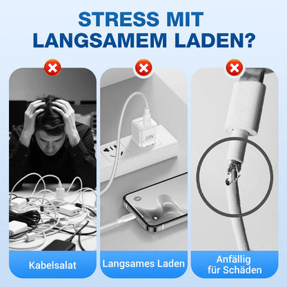 USB-C Schnellladestation mit einziehbarem Kabel – Universell einsetzbar