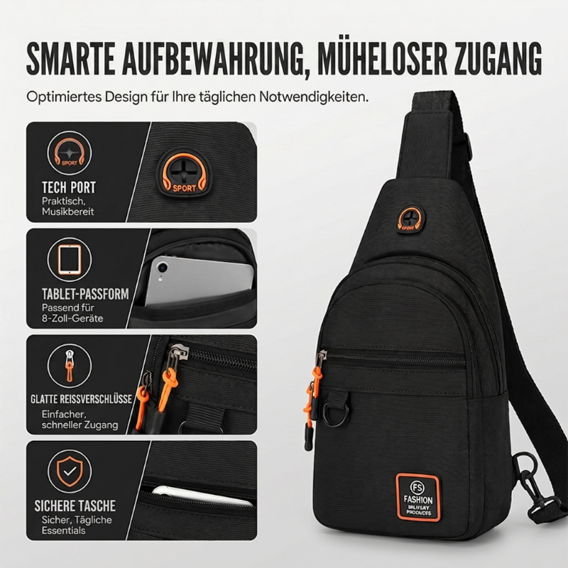 🎒💼 50% RABATT! Wasserdichte Umhängetasche mit mehreren Fächern – Verstellbarer Trageriemen für täglichen Gebrauch & Reisen 🌧️✨