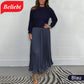 🍂 61% Rabatt-Aktion🍂Stilvolles und elegantes Kleid mit Rundhalsausschnitt und Falten für Damen